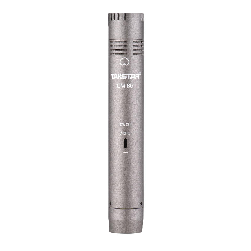 TAKSTAR CM-60 Instrument Microphone with Windscreen, Professional Cardioid Condenser Mic, XLR Gold-Plated Diaphragm Sound Head Microphone for Studio, Instrument, Interview, Radio Stations, Broadcast