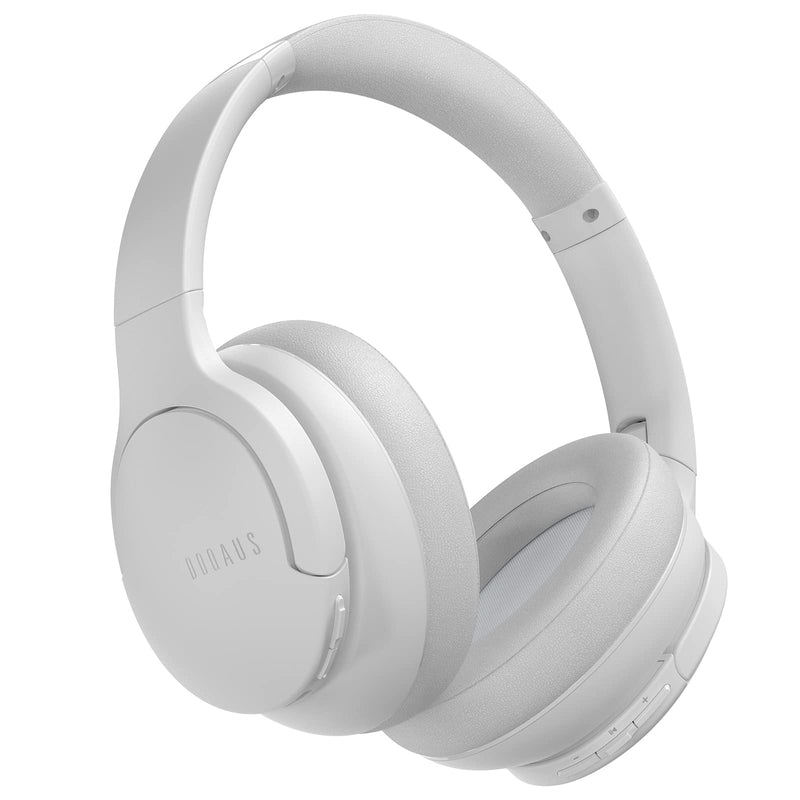 DOQAUS Upgraded Wireless Headphones Over Ear, 90H Playtime Bluetooth 5.3 Wireless Headphones with 3EQ Modes, Built-in HD Mic, HiFi Stereo Sound, Deep Bass, Memory Foam Ear Cups (White) White