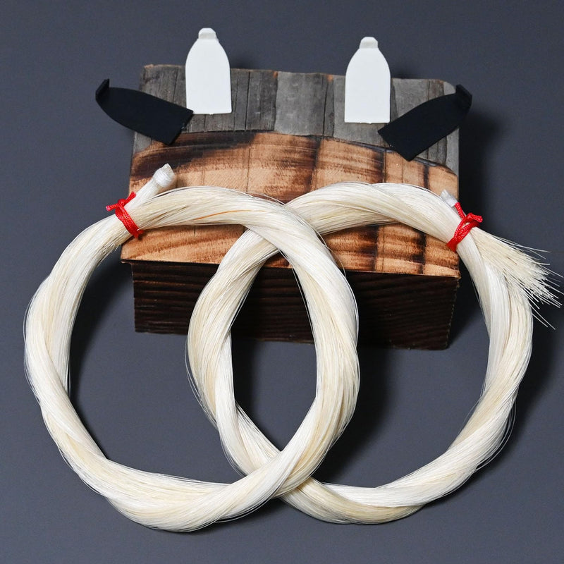Premium Mongolian Horse Hair for Bass Bow Unbleached, White 29'' Music Instrument Accessories
