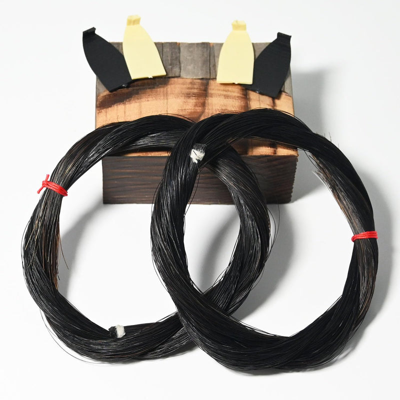 2 Hanks Black Mongolian Horse Hair for Bass Bows 31'' Bass Bow Hair Replacement kit