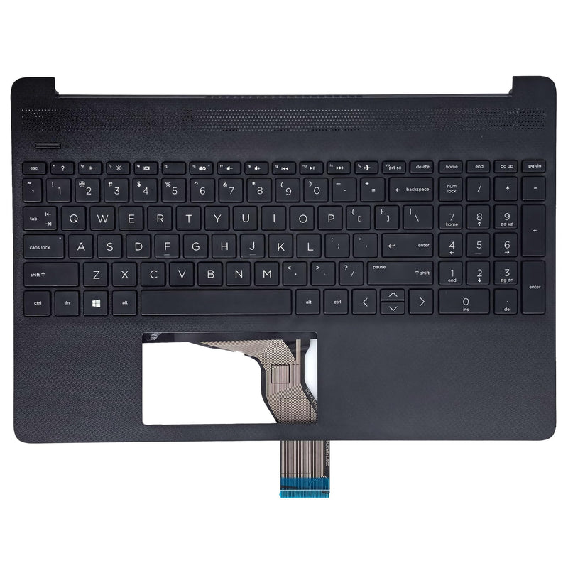Replacement Upper Case Palmrest for HP 15T-DY 15Z-EF 15S-EQ 15s-fq 15-EF Series Laptop Keyboard Assembly L89859-001 Jet Black