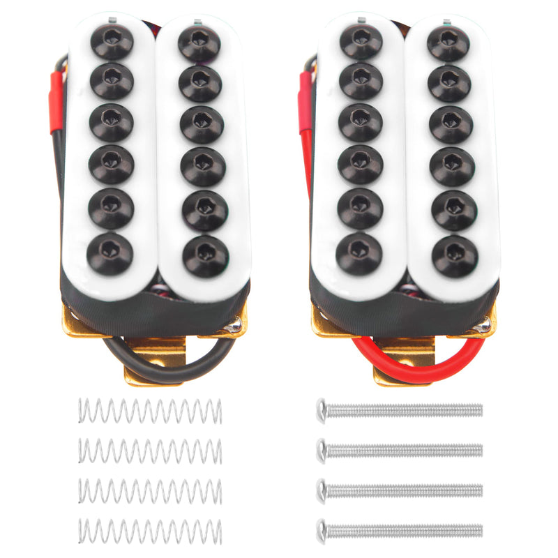[AUSTRALIA] - 2Pcs Yootones Adjustable Electric Guitar Humbucker Double Coil Pickup Neck 50mm Bridge 52mm Compatible with ST SQ LP Guitar Instrument (White) White 