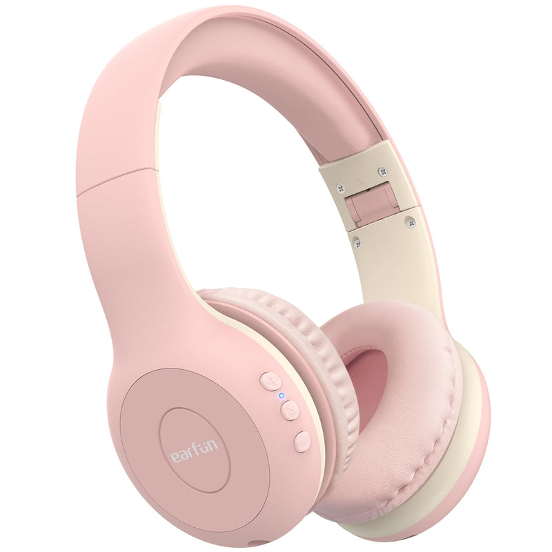 [AUSTRALIA] - Kids Bluetooth Headphones, EarFun K2 Kids Headphones with Volume Limited, 40H Playtime, Bluetooth 5.0 Headphones with Mic, Stereo Sound, Foldable Over-Ear Headphones for Kids/School/Travel/Tablet Pink 