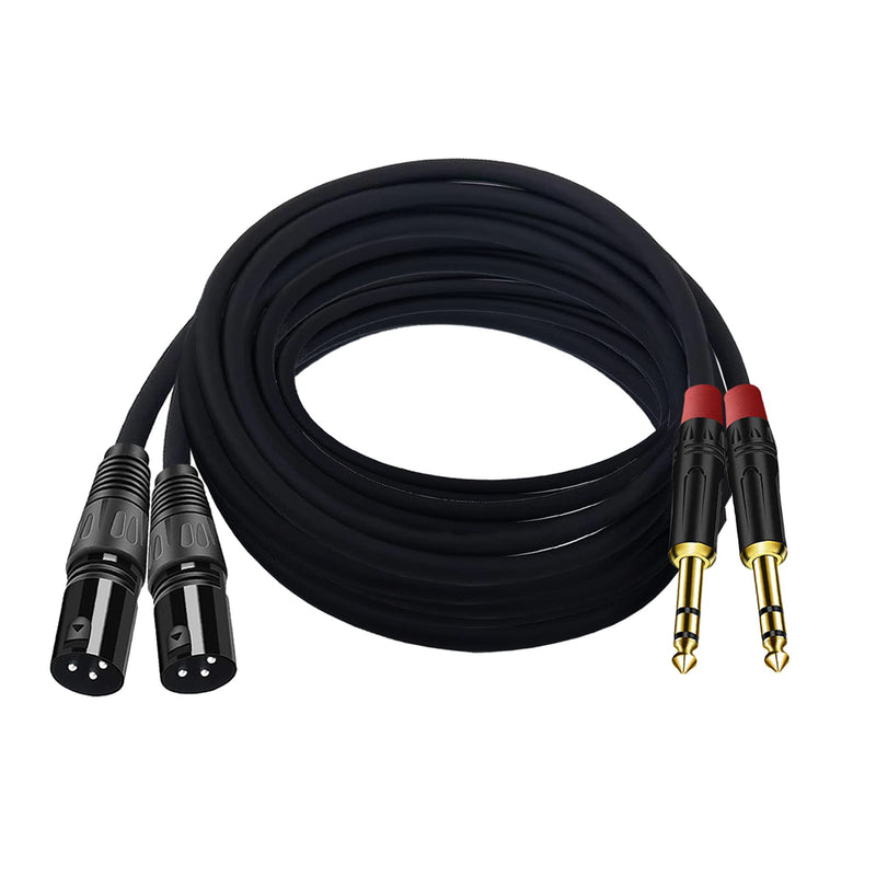 (2PACK/25FT) XLR to 1/4 TRS Stereo Adapter,XLR Male to 1/4 Inch (6.35mm) Stereo Balanced Microphone Stereo Audio Converter AdapterCable 25FT