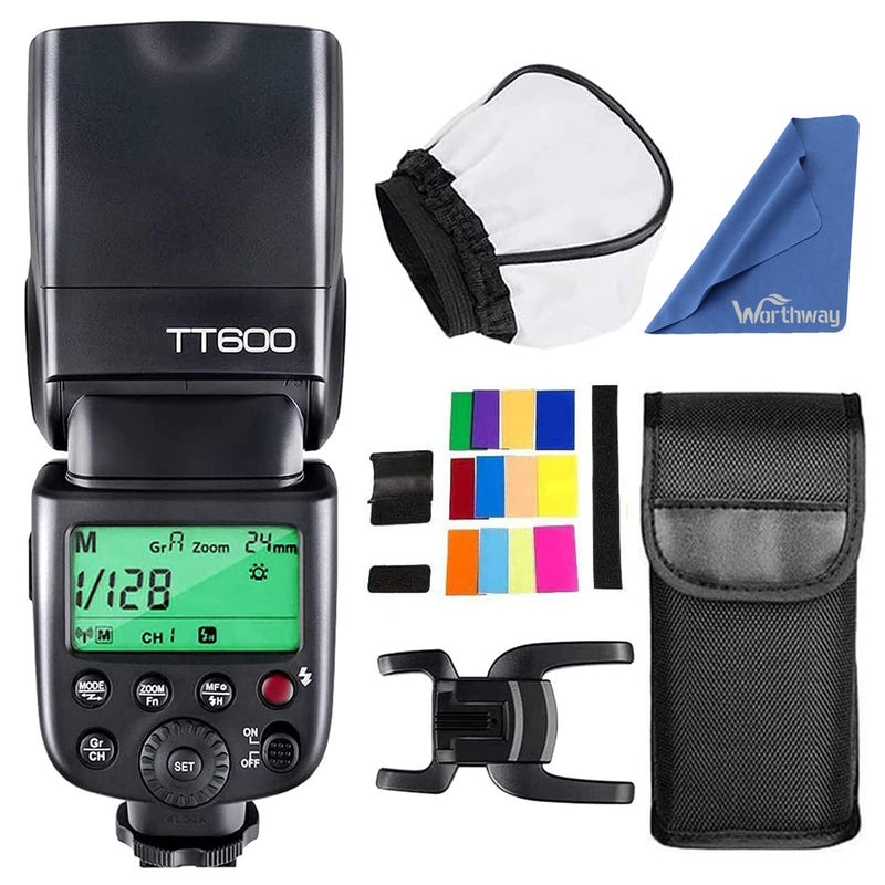 GODOX TT600 External Flash for Canon/Nikon/Pentax/Olympus/Fuji and Other DSLR Camera with Standard Hotshoe, GN60 High Output, Wireless Trigger Support