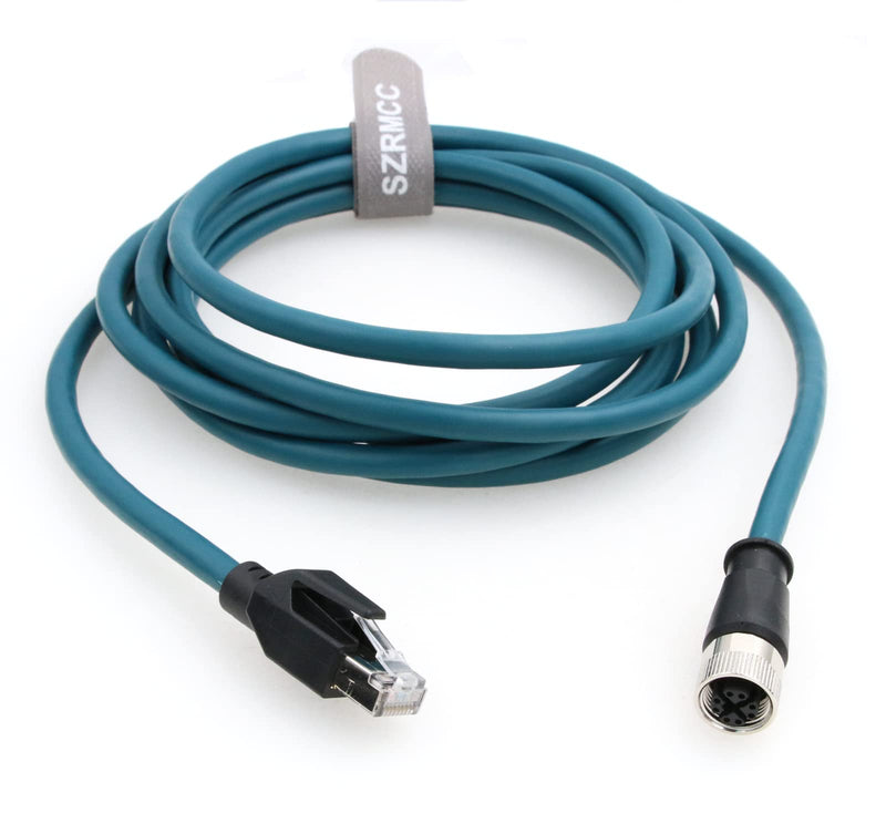 SZRMCC M12 X-Code 8Pin Female Connector to RJ45 Ethernet Cable Cat6A High Flexible Shielded Gigabit Waterproof Network Cable for Industrial Camera Automation Sensor (10m) 10m