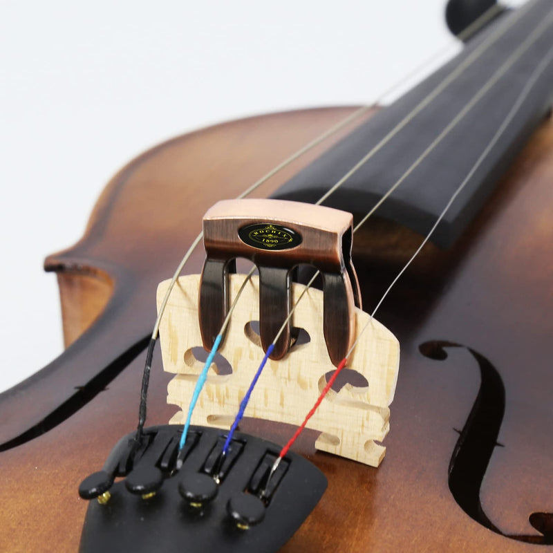 [AUSTRALIA] - Metal Violin Mute Practice Violin Silencer for 1/2,3/4,4/4 Violin,Red Copper red copper 