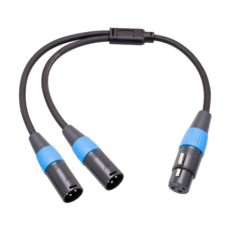 HUALEU XLR Splitter Cable, XLR Female to Dual XLR Male Y Splitter Microphone Cable, XLR 1 Female to 2 Male XLR Y Cable for Mixer, Power Amplifier, Microphone