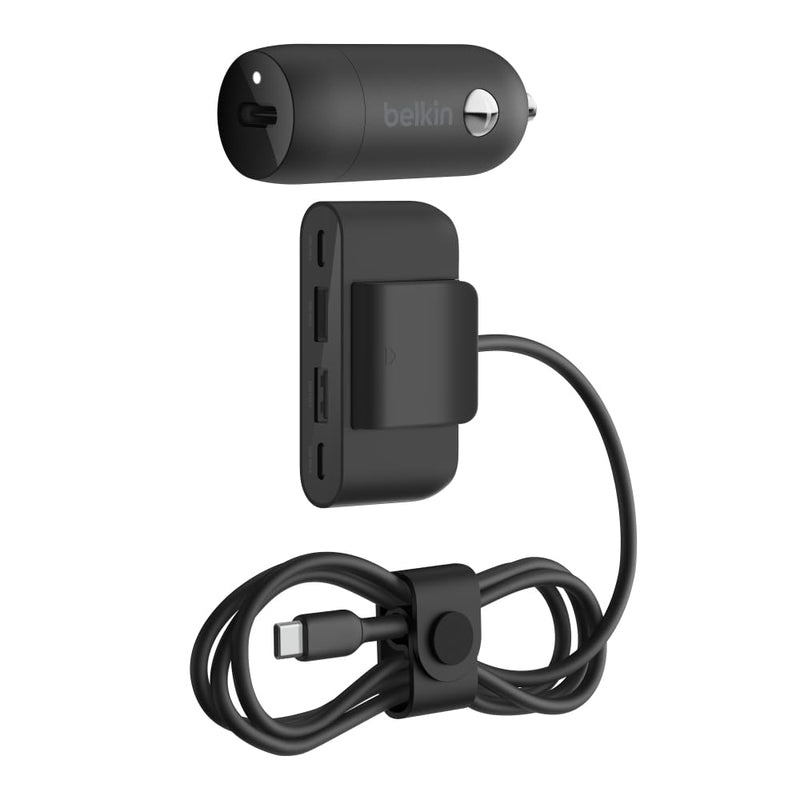 Belkin BoostCharge 30W USB-C Car Charger with 4-Port Extender | USB-C Power Delivery, universal compatibility, for iPhone 16, Galaxy S25, Note series, Nintendo Switch 2
