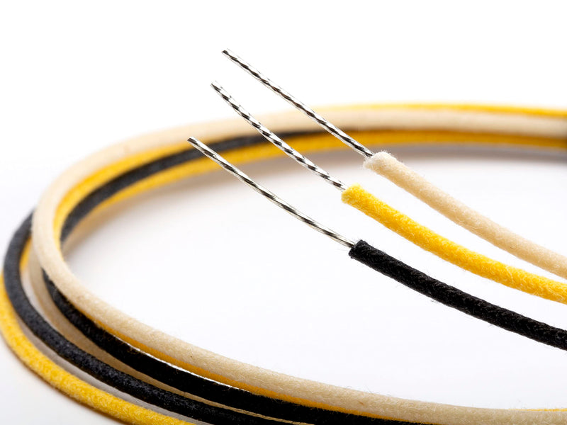 Gavitt Cloth Push-Back Wire for Electric Guitars, 10 Feet ea. of White/Black/Yellow, 22 AWG Copper Stranded, Vintage Textile Braid, Tinned Overcoat