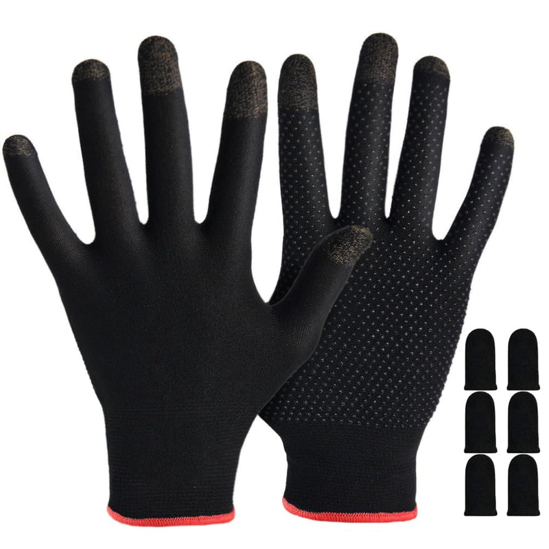 Touchscreen Gloves for Sweaty Hands, High-Sensitive Anti-Sweat Breathable Seamless Gaming Gloves for Tablet iPad/Mobile Phone PUBG Game Gloves for Gaming
