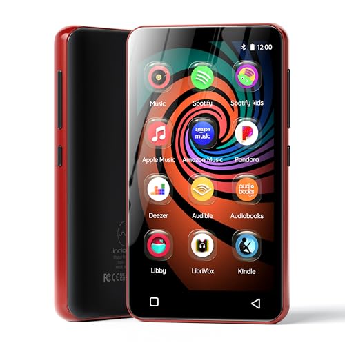 [AUSTRALIA] - innioasis 160GB MP3 Player with Bluetooth and WiFi, Android Music Player with Spotify,Amazon Music,Pandora,4" Full Touch Screen MP3 Player with Audible,Libby,Audiobooks (Black_Red) Red 