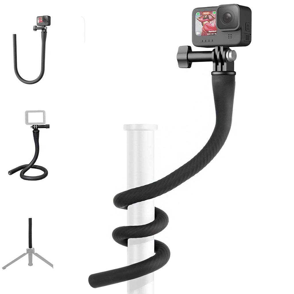 Gurmoir Flexible Camera Mount 20.3 inch Selfie Stick Monopod for GoPro Insta360 DJI Action, Flexible Roll Bar Mount for Bike, Motorcycle, Boat, Stroller, Desk