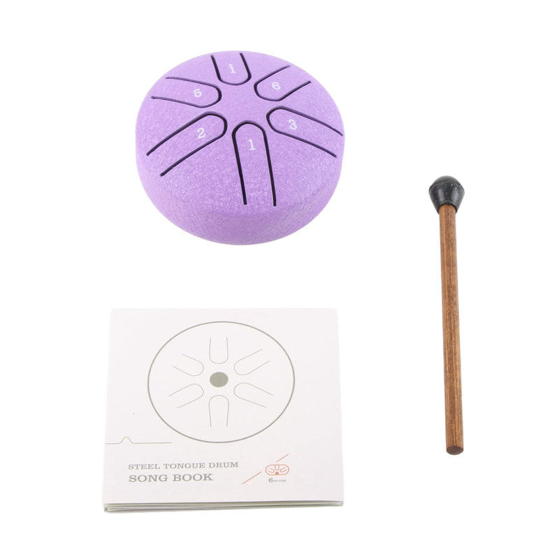 Steel Tongue Drum Mini Handpan Drum with Drumstick 6 Note Percussion Instrument for Beginners and Experienced Musicians Alike () Purple