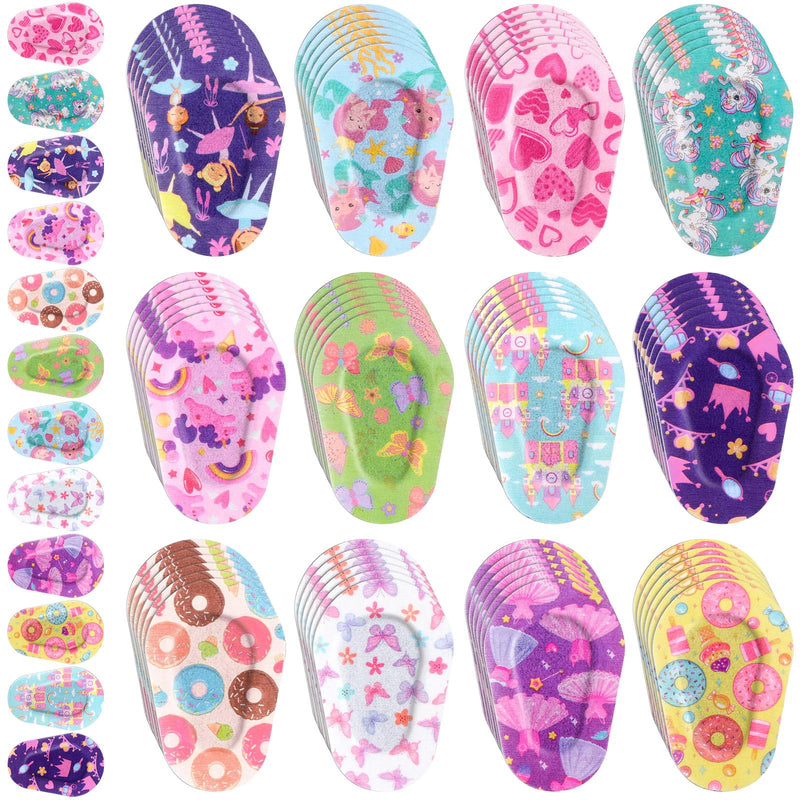 [AUSTRALIA] - Panelee Adhesive Eye Patches for Kids Girls Toddler Eye Patches Bulk Breathable Material, Light Blocking Cotton Colorful and Fun Designs Adhesive Bandages for Girls, 12 Styles (60 Pcs) 60 