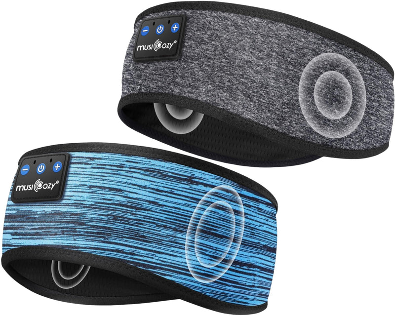 MUSICOZY Bluetooth Headband 2-Pack – Wireless Music Sleep Headphones Set for Men and Women