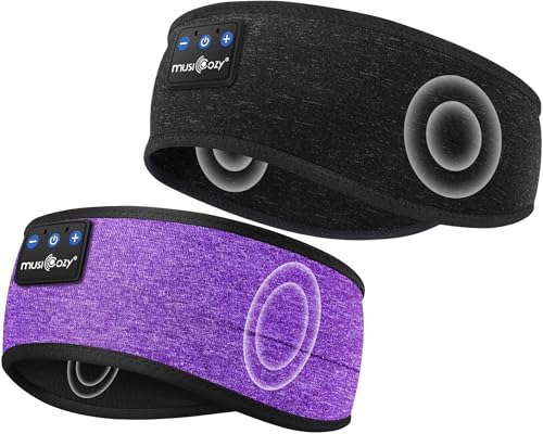 MUSICOZY Sleep Headphones Wireless, Bluetooth Headband Sports Sleeping Headphones Sleep Mask Earbuds Breathable Music Headband with Bluetooth 5.4, Perfect for Workout Running