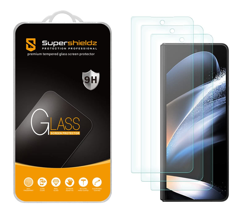 Supershieldz (3 Pack) Designed for Samsung Galaxy Z Fold 5 5G (Front Screen Only) Tempered Glass Screen Protector, Anti Scratch, Bubble Free