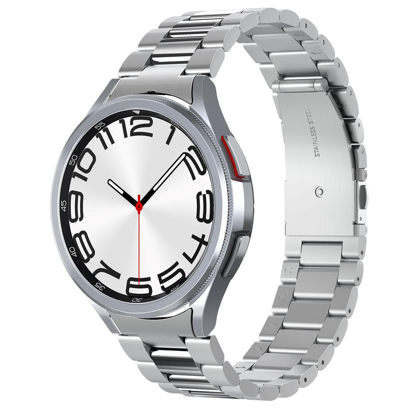 Spigen Modern Fit 316L for Samsung Galaxy Watch 6 Classic 47mm Band (2023) | Premium Business Wristband Metal Stainless Steel Adjustable Replacement Men Women Strap Silver