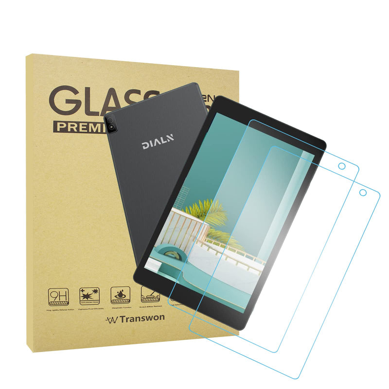 Transwon 2PCS Tempered Glass Screen Protector for DIALN X8 Ultra Tablet 8 Inch, for DIALN X8 Ultra Screen Protector