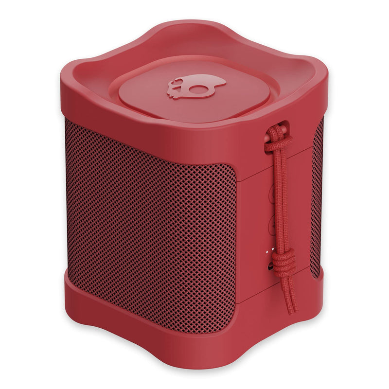 Skullcandy Terrain Mini Wireless Bluetooth Speaker - IPX7 Waterproof Portable Speaker with Dual Custom Passive Radiators, 14 Hour Battery, Nylon Wrist Wrap, & True Wireless Stereo (Red) Red