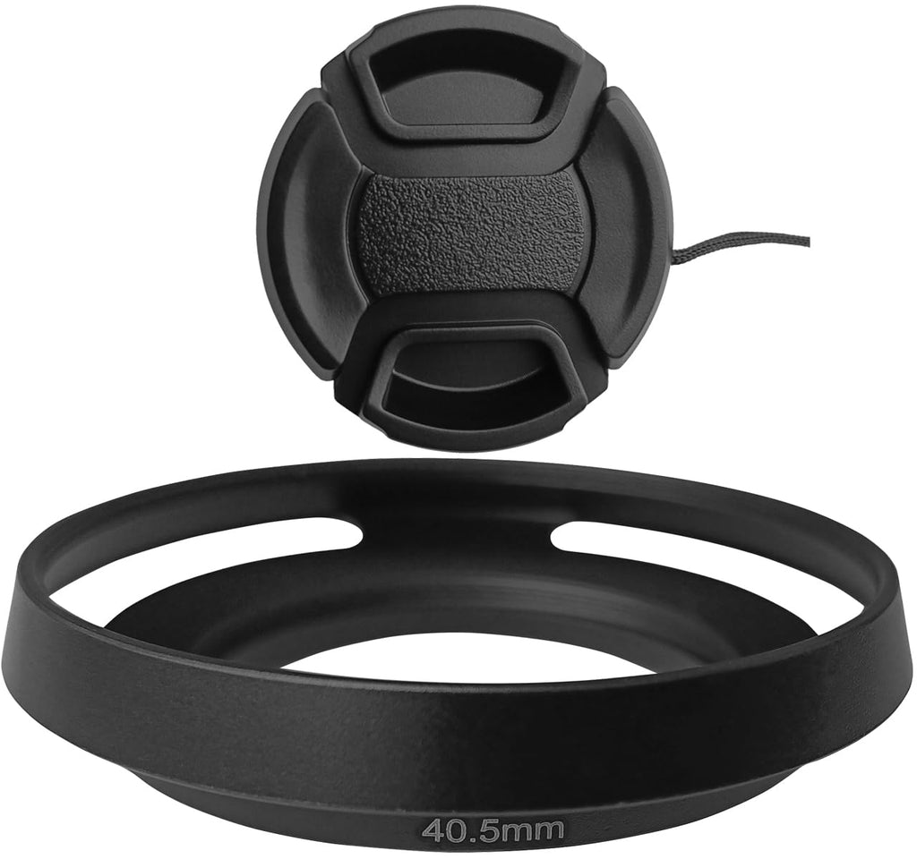 HUIPUXIANG 40.5mm Lens Hood+Lens Cap Cover for Sony E PZ 16-50mm f/3.5-5.6 OSS Lens On Sony Alpha ZV-E10 ZV-1F ZV1F A6600 A6500 A6400 A6300 A6100 A6000 A5100 A5000