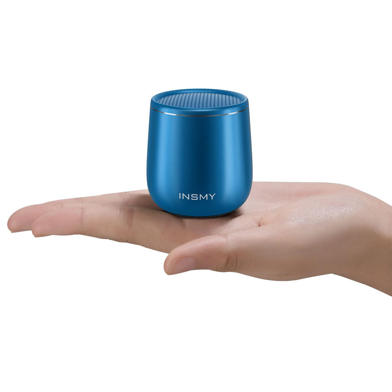 [AUSTRALIA] - INSMY Small Bluetooth Speaker, Waterproof Mini Portable Wireless Speaker, Punchy Bass Rich Audio Stereo Pairing, Handheld Pocket Size, Built in Mic for Hiking Biking Gift Laptop Tablet (Blue) Blue 