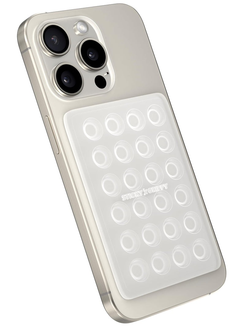 Suction Phone Case Mount, Silicon Adhesive Phone Accessory for iPhone and Android, Hands-Free Fidget Toy Mirror Shower Phone Holder, Tiktok Videos and Selfies (Translucent) Translucent