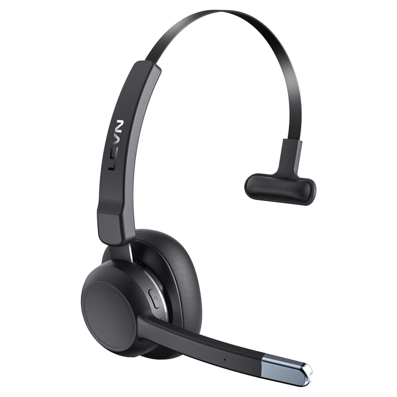 LEVN Trucker Headset, Trucker Bluetooth Headset with Noise Cancelling Microphone & Mute Button, Bluetooth Headset 5.2 Multipoint for Work from Home/Cell Phone/Computer/Zoom/Teams/Truck Driver LE-HS015