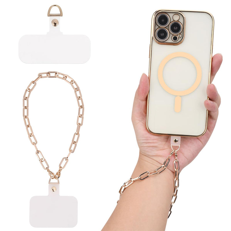 Phone Wrist Strap, Detachable Cellphone Lanyard Hands-Free Wristlet Bracelet Adjustable Phone Charm Grip Accessory for Women iPhone 14 Pro Max/ 13 Pro Max/ 12 Pro Max(Crude Gold Chain) Crude gold chain