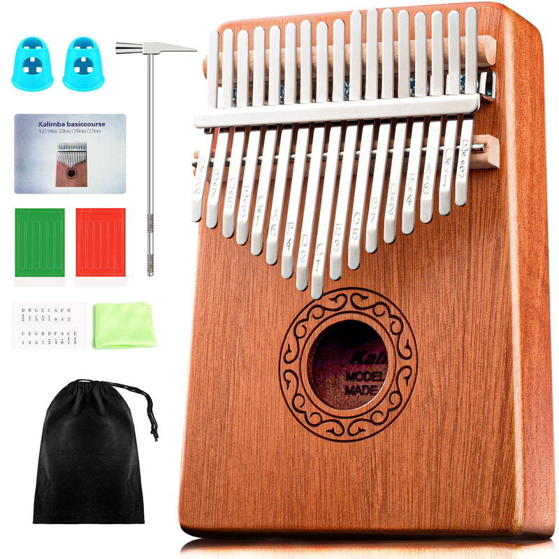 [AUSTRALIA] - CAHAYA Kalimba Thumb Piano Portable - 17Keys Finger Piano Marimbas with Carrying Bag, Tune Hammer Musical Instruments Gift for Kid Adult Beginners CY0338 