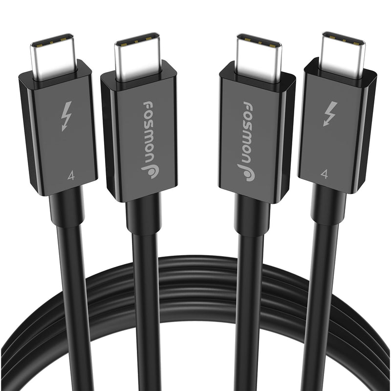 Fosmon 100W Thunderbolt 4 Cable, Fast Charging USB C to USB C Cable, Support 8K Display, Intel Certified, 40Gbps for iPhone 16/15, iPad Pro, MacBook Pro Air, Samsung Galaxy, Tablets - 3.3ft/2Pack 2 Pack