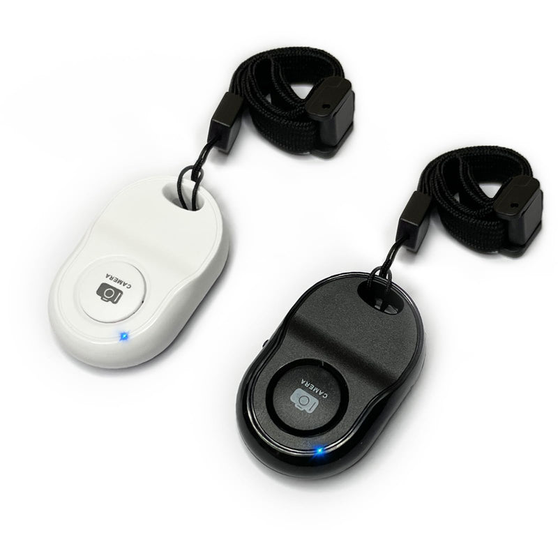 Wireless Smartphone Camera Remote Control (2 Pack) for Photos & Videos, Bluetooth Remote Shutter for iPhone/Android/iPad/Tablets with Adjustable Wrist Strap,Selfie Clicker for Photos & Videos. White-Black