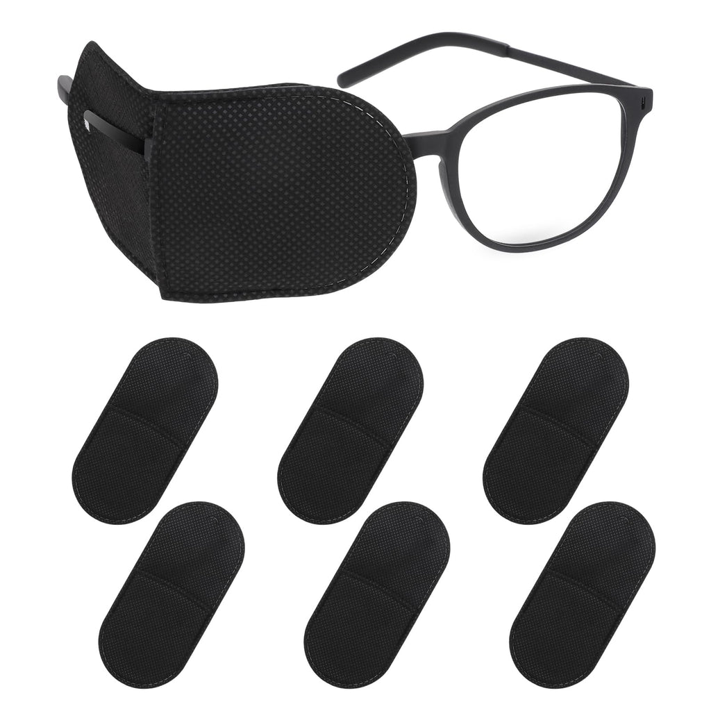 6pcs Glasses Eye Patch Black Eye Patch Reusable Lazy Eye Patch Adult Medical Eye Patches for Adults to Treat Lazy Eye Amblyopia Strabismus