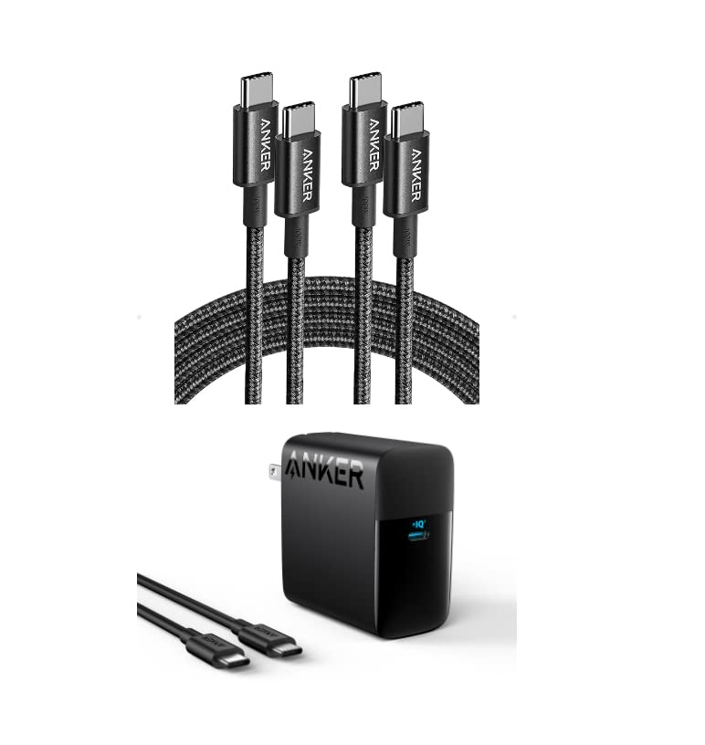 Anker 313 USB C to USB C Cable (6ft 100W, 2Pack) 317 Charger (100W)