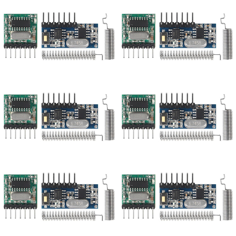 [AUSTRALIA] - 6pcs 433mhz Wireless RF Transmitter and Receiver Wireless 4 Channel Output Link Kit with 1527 Learning Code for Remote Control 433mhz RF 4 Channel 