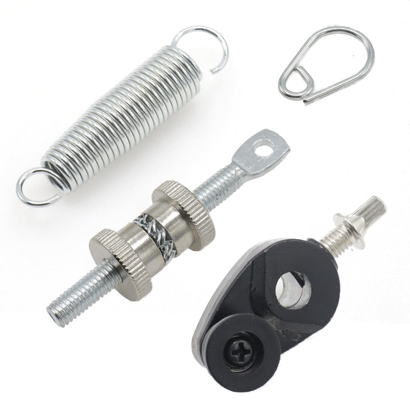 1 Set Bass Drum Foot Pedal Tension Spring Cam Assembly, with Spring Cam Pulley and Hook Tensioner, Replacement Parts for Percussion Instruments silver