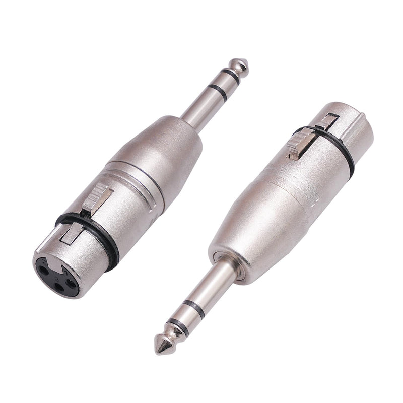 SZLliyxs 2-Pack 6.35mm 1/4 Inch TRS to XLR Adapter Male to Female XLR Female to 1/4 Inch TS Mono Adapter, Unbalanced Female XLR to Quarter Inch 6.35mm Male Adapters 1/4 To XLR Female
