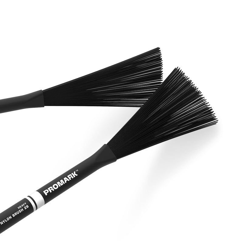 ProMark Heavy Nylon Brush 2B - Black - Jazz Brush - Wire Brush for Snare Drums - Nylon Drum Brush