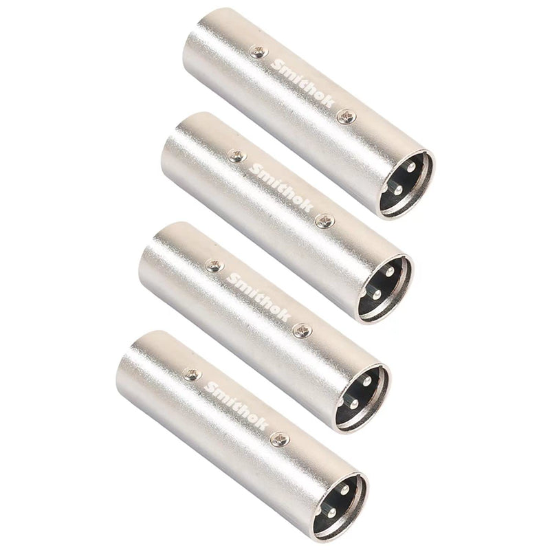 Smithok 4 Pack 3-Pin XLR Male to XLR Male Adapter,XLR Male to Male Adapter