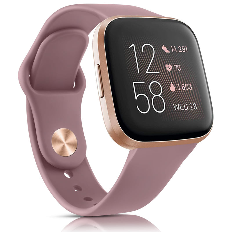 Vancle Silicone Bands Compatible with fitbit versa 2 watch bands women men, Soft Breathable Sport Replacement Wristbands for Fitbit Versa 2 / Fitbit Versa/Versa Lite/Versa SE Smoke Purple