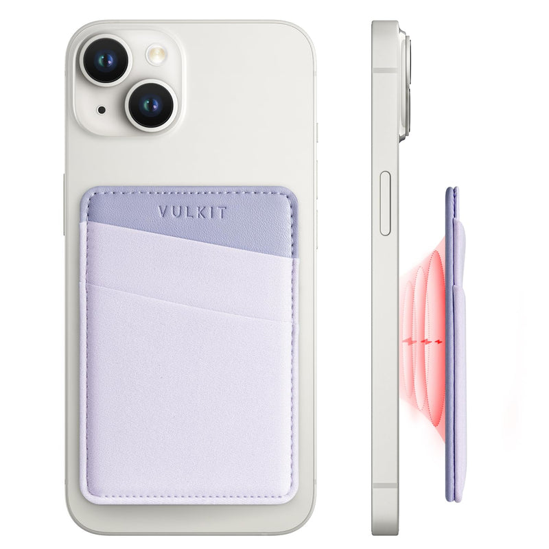 VULKIT Magnetic Phone Wallet for MagSafe- RFID Blocking - Card Holder Wallet for iPhone 15/14/13/12 Series & Phone Case with MagSafe Violet