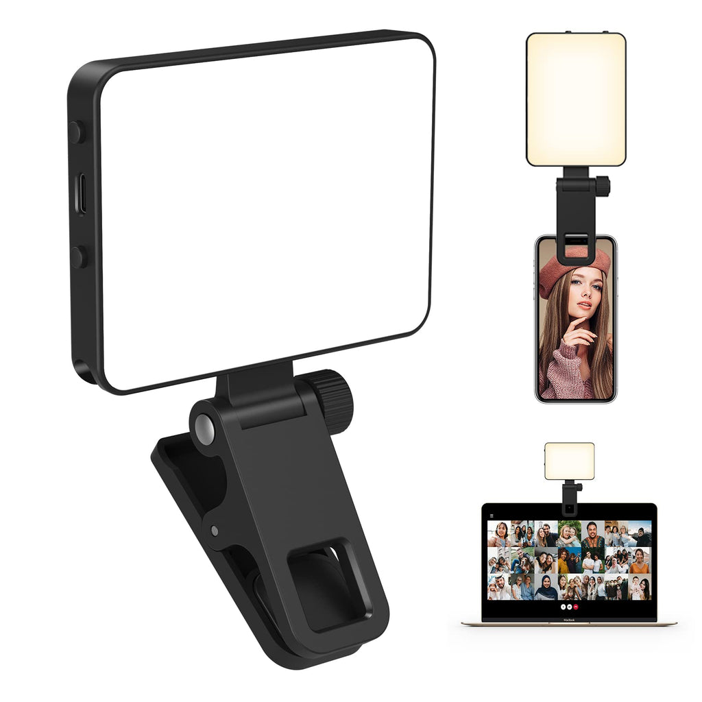 Rechargeable Selfie Light, Clip-on LED Fill Light for Phone, Laptop, Tablet and Computer, Portable Phone Light for Selfie/Video Conference/Zoom Call/Photography/Makeup/Picture