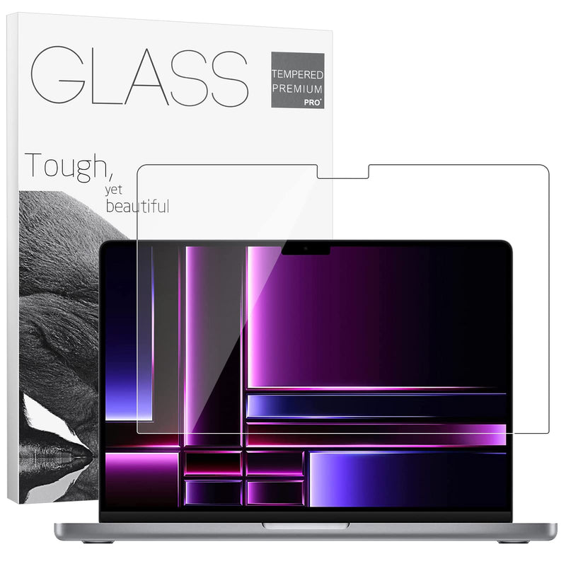 9H Hardness Tempered Glass Screen Protector Compatible with MacBook Pro 14" 2023 (M2 Pro /M2 Max /M1 Pro /M1 Max) A2442,Bubble Free, Ultra Thin, HD Transparency, Anti Scratch Tempered Glass Film for Macbook Pro 14.2" M2 Pro 2023