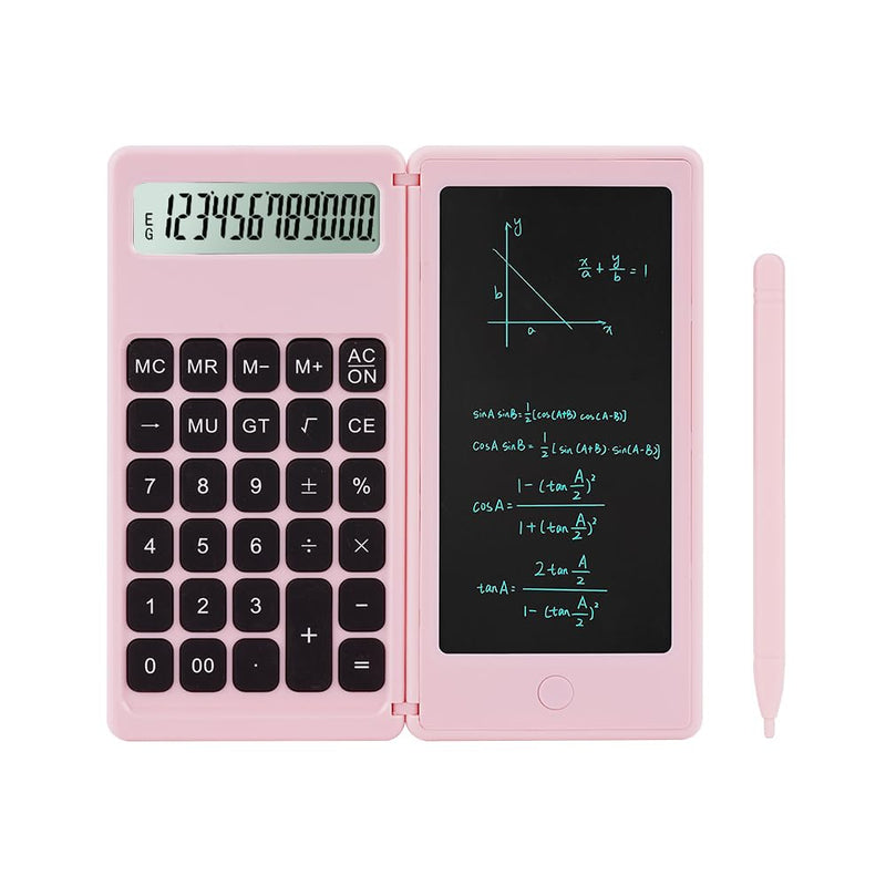 Calculator，Pink Kawaii calculators Desktop with Writing Screen, Large Display, and Quiet Design - Ideal for Students and Office Workers (Pink) pink