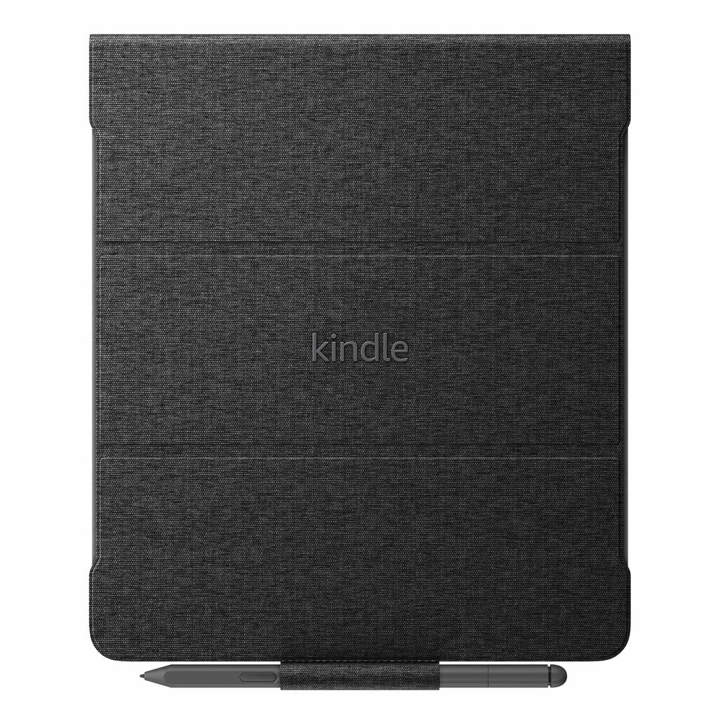 Amazon Kindle Scribe Fabric Folio Cover with Magnetic Attach, Sleek Protective Case - Black
