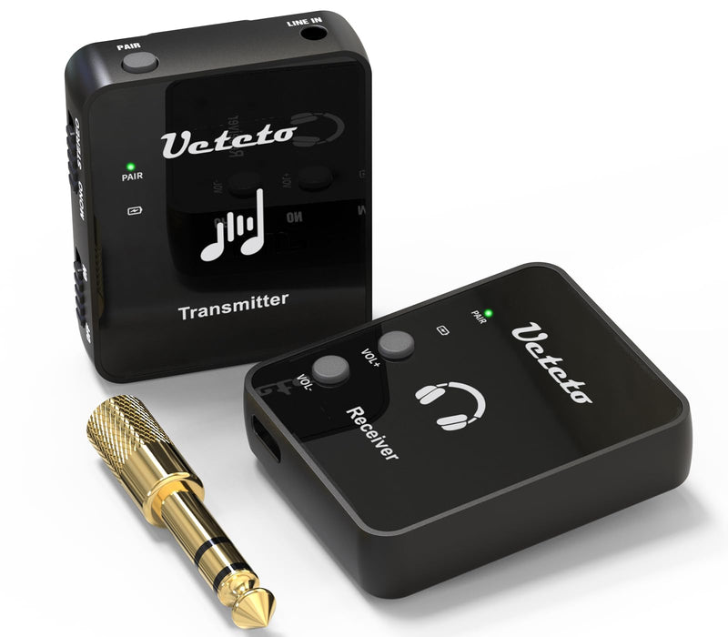 [AUSTRALIA] - Wireless in Ear Monitor System 2.4G Stereo IEM System with Transmitter Beltpack Receiver Automatic Pairing, for Studio, Band Rehearsal, Live Performance One Transmitter+One Receiver 