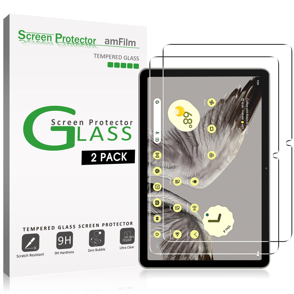 amFilm Designed for Google Pixel Tablet 11-inch Tempered Glass Screen Protector [Zero Bubbles][9H Hardness][ Anti-Scratch][ Anti-Fingerprint][99.99% HD Clear]