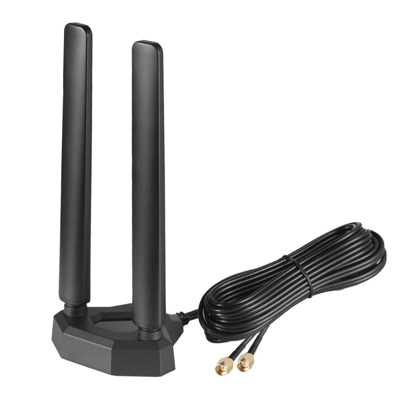 Tri-Band WiFi 6E Antenna 2.4GHz, 5GHz & 6GHz Magnetic Base Antenna for PC Desktop Computer & Gaming Motherboards WiFi Router Bluetooth Card