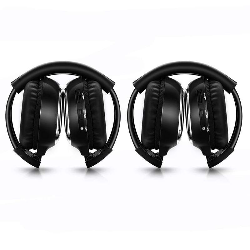 [AUSTRALIA] - Universal 2 Channel IR Foldable Headphones,Kids Wireless Headphones for Universal Car Entertainment System,Infrared Headset for Car DVD Video (2 Pack) 